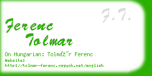 ferenc tolmar business card